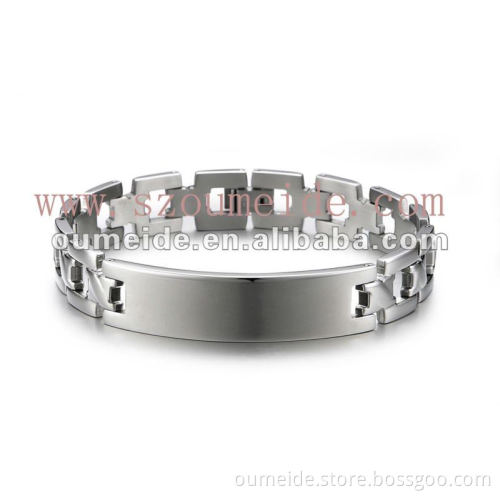 OEM/ODM Metal Factory Matte and Polished Finish Men's Titanium Bracelet